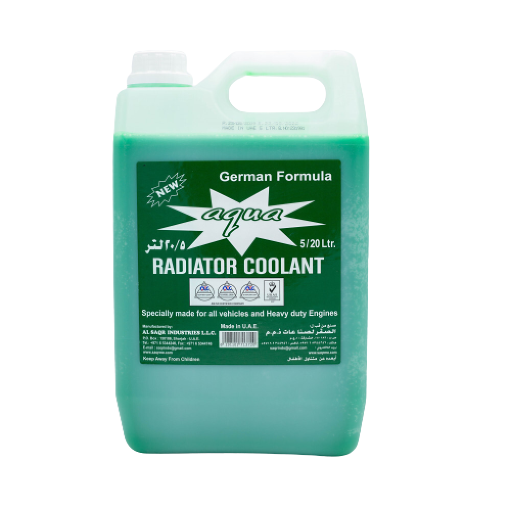 AQUA RADIATOR COOLANT GREEN 5 Liter ( 4 Pieces Per Carton ) Sinaha